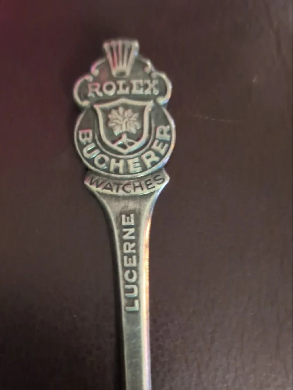 Rolex Silver Souvenir Spoon with Lucerne Crest